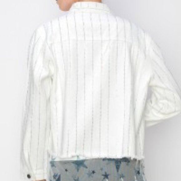 new ORIGMAI embellished jean denim jacket (4-colors) SM-2X classic rhinestones - Picture 15 of 16